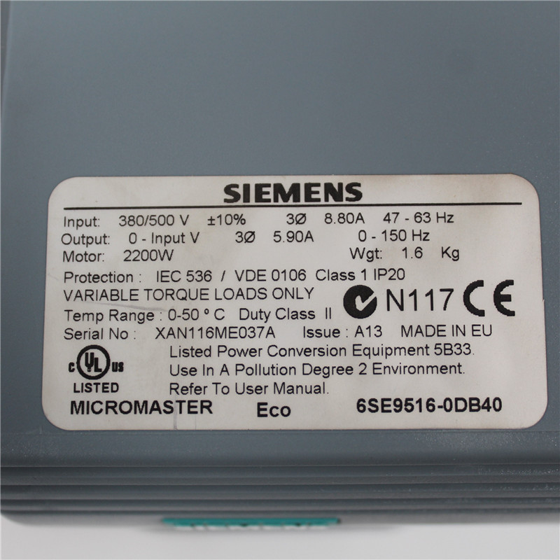 SIEMENS 6SE9516-0DB40